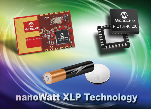 Microchip’s FCC/ETSI Certified IEEE 802.15.4/ZigBee Module and an XLP PIC microcontroller NanoWatt XLP technology